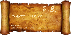 Pangert Elfrida névjegykártya